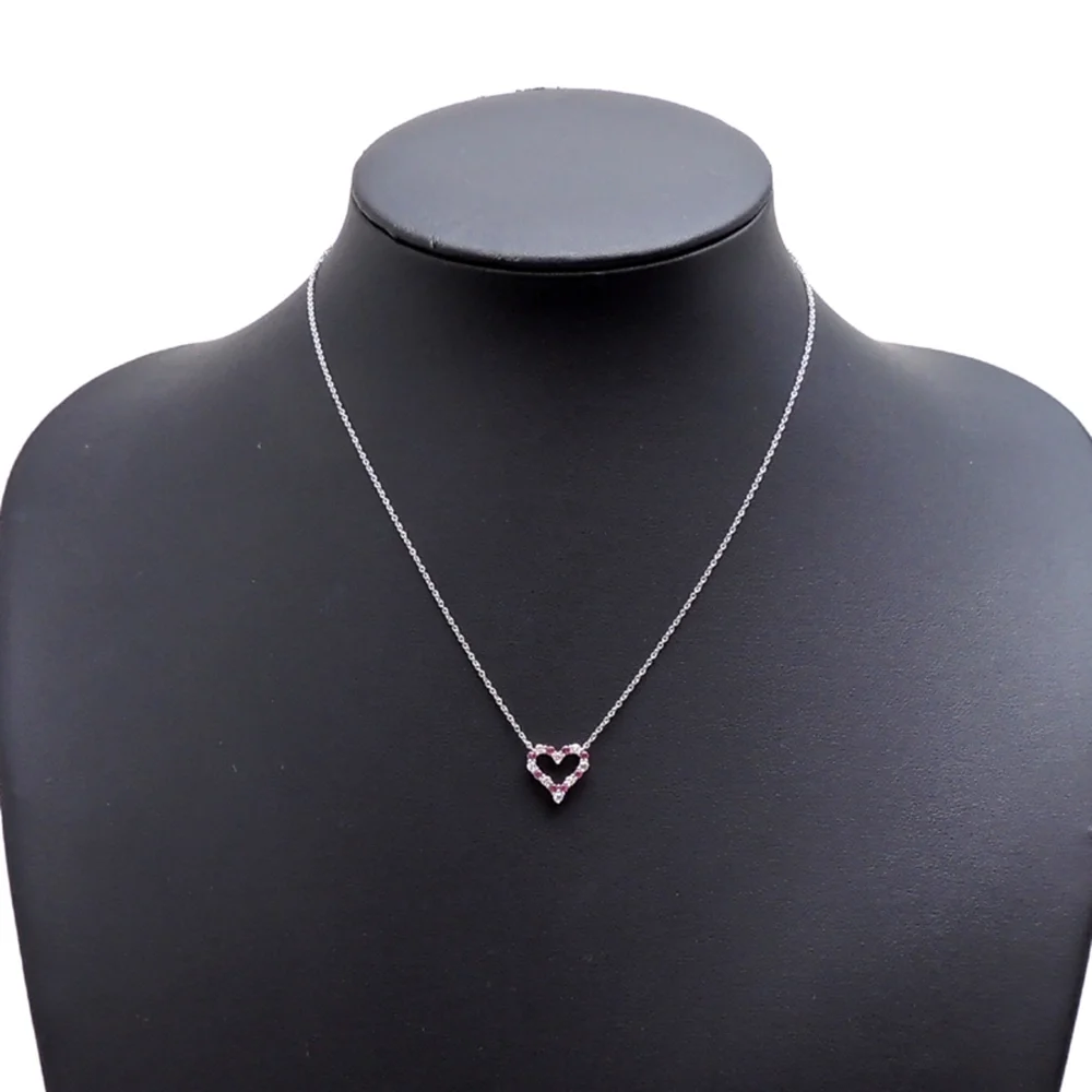 TIFFANY Silver Diamond Heart Necklace